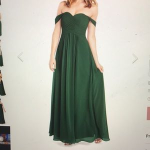 Dark Green Azazie scoring Bridesmaid Dress